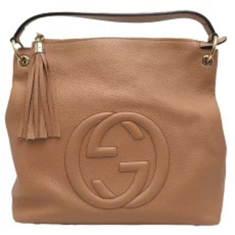 Gucci Soho Shoulder Bag Handbag Leather Beige